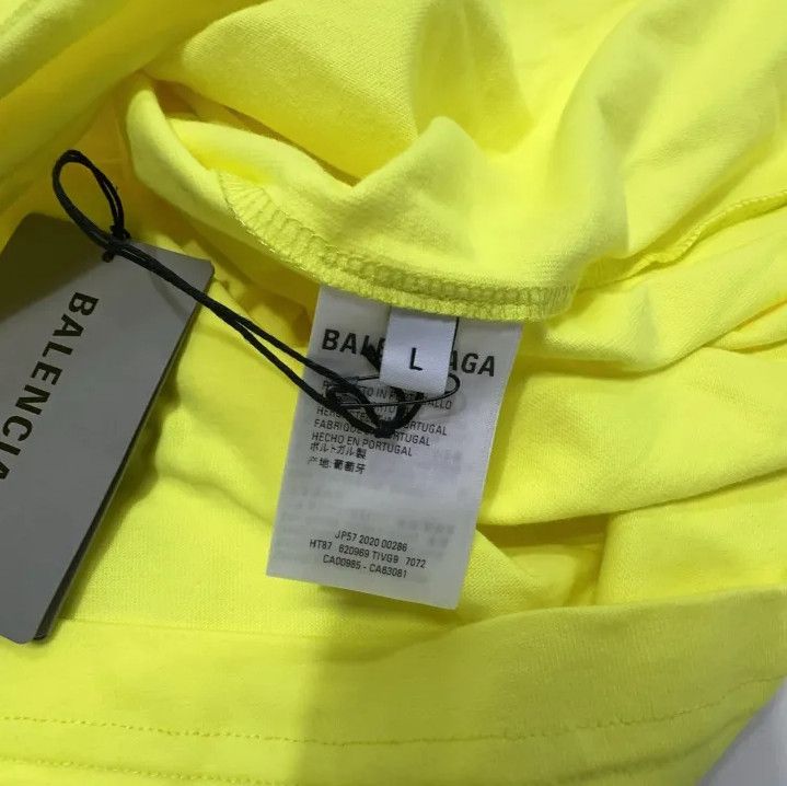 Balenciaga Balenciaga Neon Green Logo Graphic T-Shirt Size US L / EU 52-54 / 3 - 4 Thumbnail