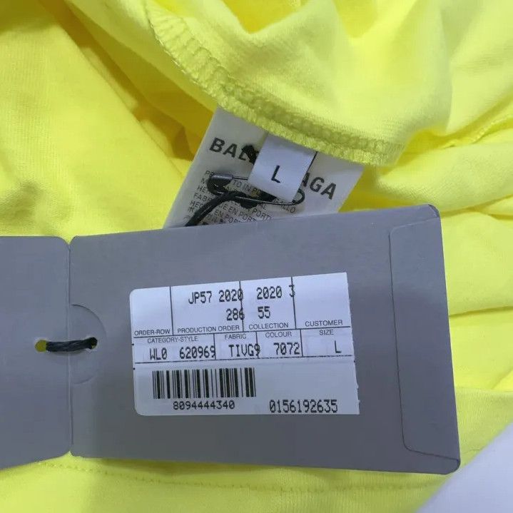 Balenciaga Balenciaga Neon Green Logo Graphic T-Shirt Size US L / EU 52-54 / 3 - 5 Thumbnail