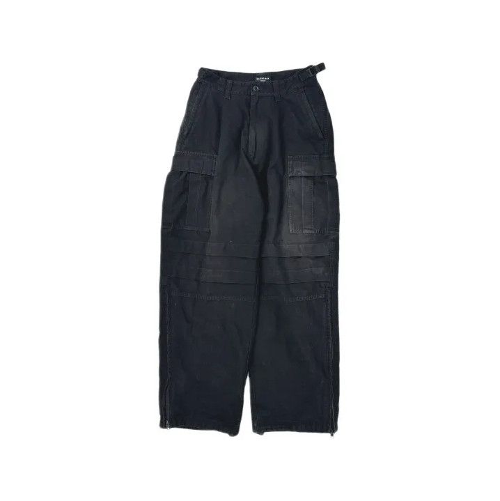 Balenciaga Balenciaga Black Low-Waist Cargo Pants for Men Size US 31 - 2 Thumbnail