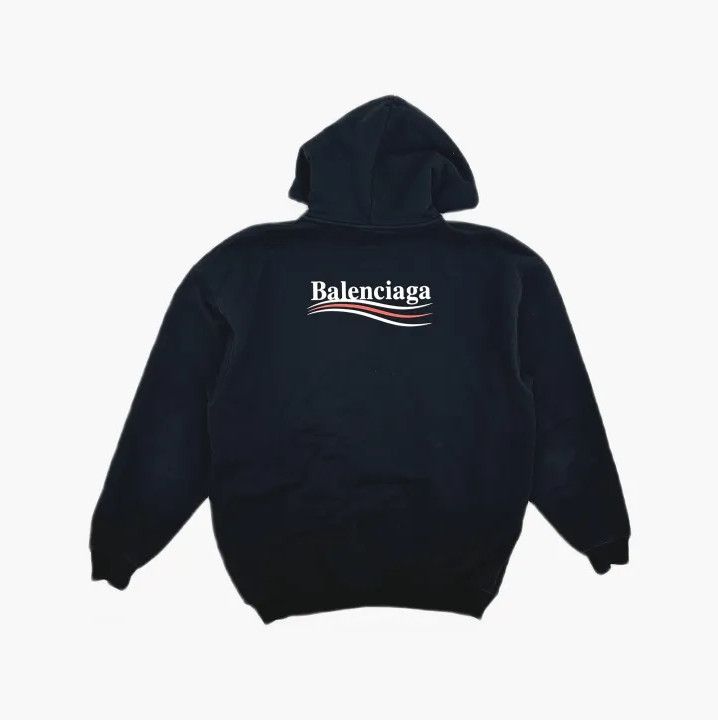 Balenciaga Balenciaga Black Logo Wave Print Hooded Sweatshirt Size US S / EU 44-46 / 1 - 3 Thumbnail