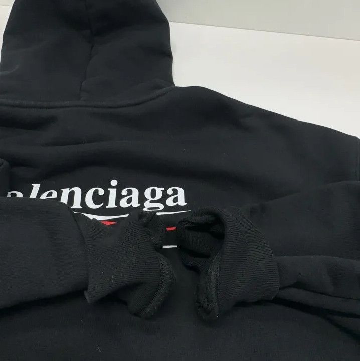 Balenciaga Balenciaga Black Logo Wave Print Hooded Sweatshirt Size US S / EU 44-46 / 1 - 11 Thumbnail