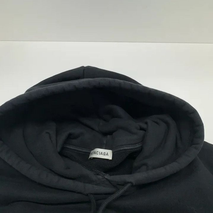 Balenciaga Balenciaga Black Logo Wave Print Hooded Sweatshirt Size US S / EU 44-46 / 1 - 7 Thumbnail