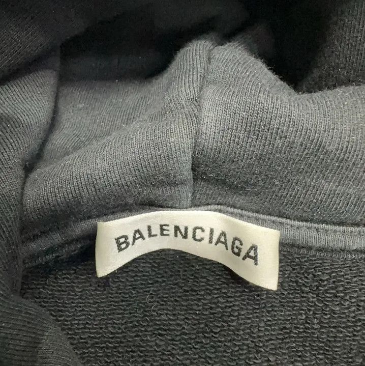 Balenciaga Balenciaga Black Logo Wave Print Hooded Sweatshirt Size US S / EU 44-46 / 1 - 5 Thumbnail