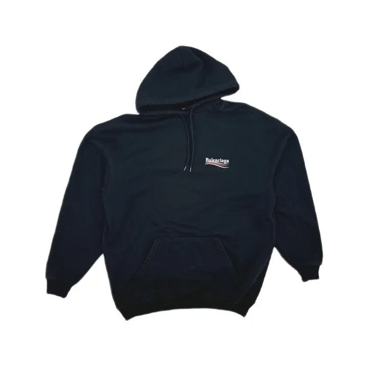 Balenciaga Balenciaga Black Logo Wave Print Hooded Sweatshirt Size US S / EU 44-46 / 1 - 2 Thumbnail