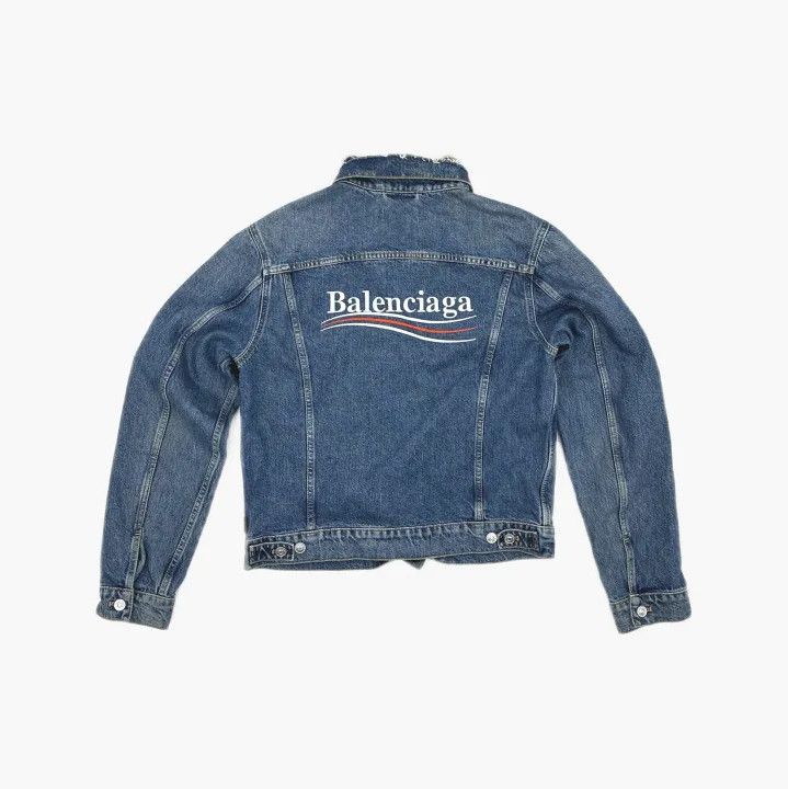 Balenciaga Balenciaga Blue Long Sleeve Denim Jacket Size US L / EU 52-54 / 3 - 3 Thumbnail
