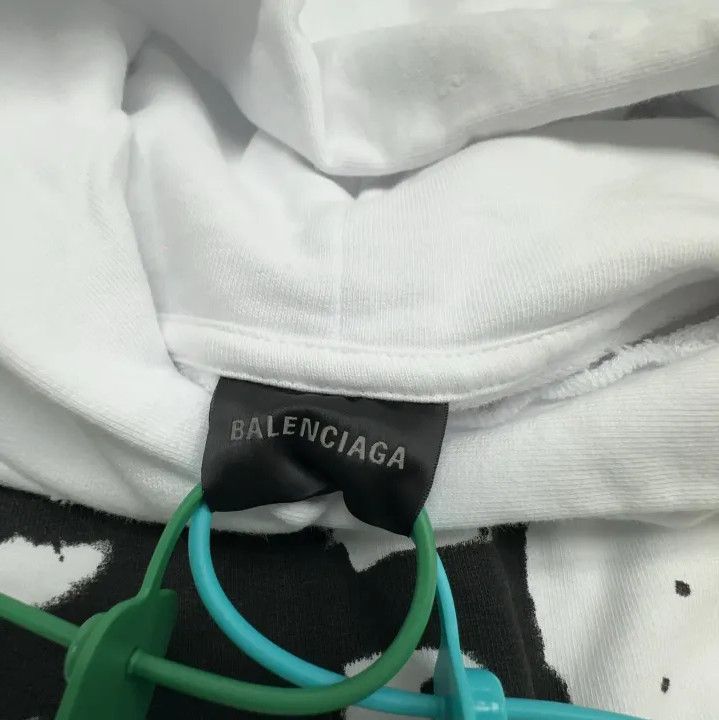 Balenciaga Balenciaga White Hand Drawn Logo Hoodie Size US M / EU 48-50 / 2 - 2 Thumbnail