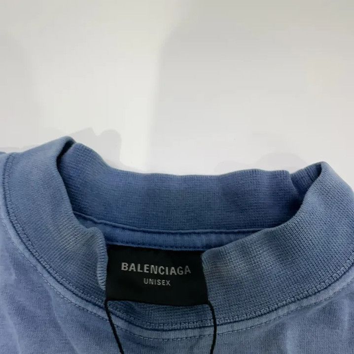 Balenciaga Balenciaga Blue Logo Print Short Sleeve T-Shirt Size US L / EU 52-54 / 3 - 6 Thumbnail