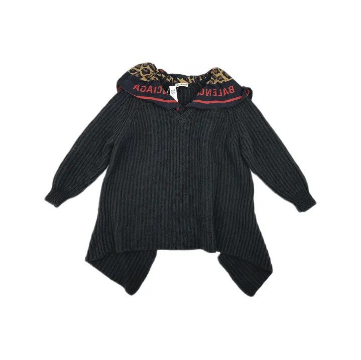Balenciaga Balenciaga Logo Wool and Silk Knitted Sweater Size US M / EU 48-50 / 2 - 2 Thumbnail