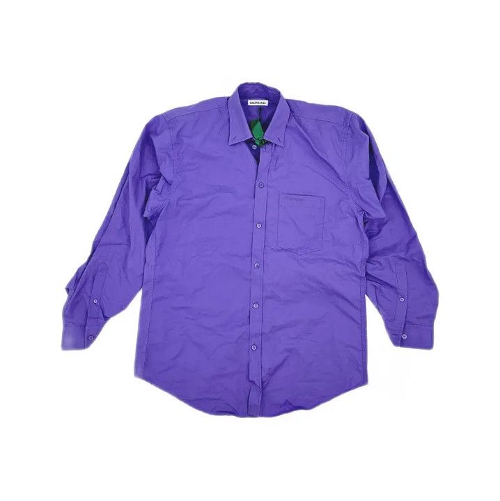 Balenciaga Balenciaga Casual Long Sleeve Shirt in Purple Size US S / EU 44-46 / 1 - 2 Thumbnail