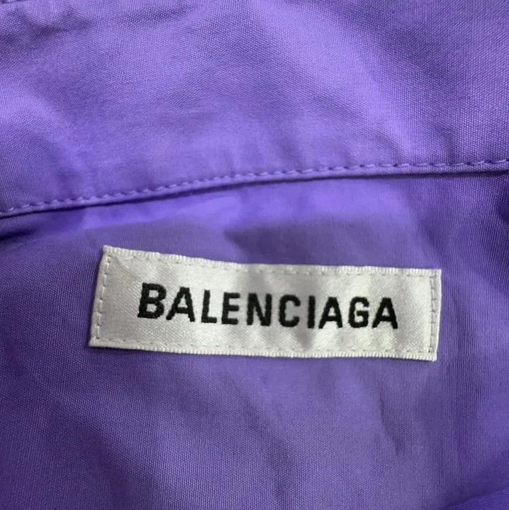 Balenciaga Balenciaga Casual Long Sleeve Shirt in Purple Size US S / EU 44-46 / 1 - 4 Thumbnail