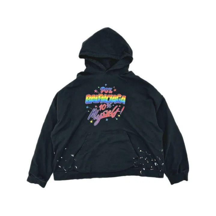 Balenciaga Balenciaga Colorful Logo Distressed Hoodie Size US L / EU 52-54 / 3 - 2 Thumbnail