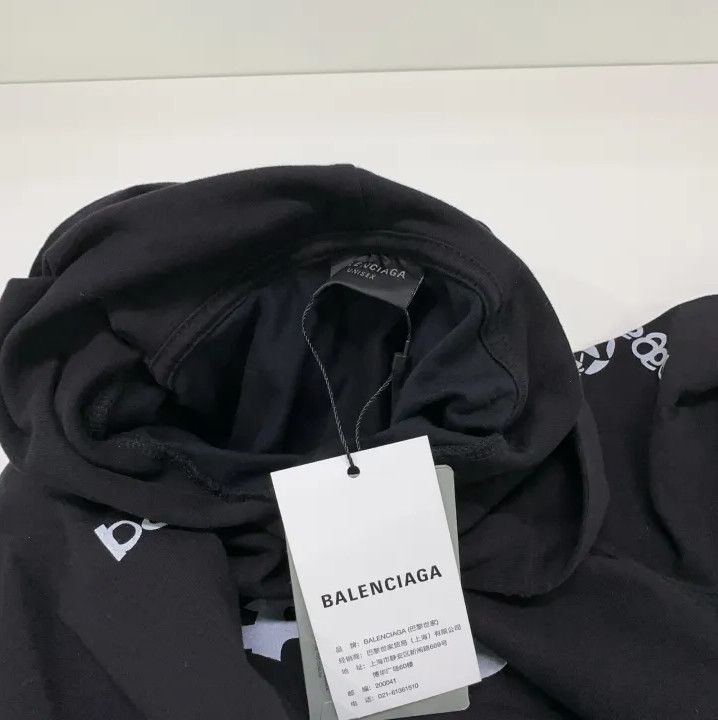 Balenciaga Balenciaga Black Logo Hoodie for Men Size US M / EU 48-50 / 2 - 12 Thumbnail