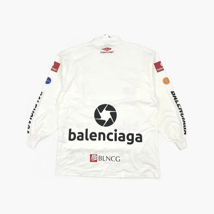 Balenciaga Balenciaga White Long Sleeve Graphic T-Shirt Size US M / EU 48-50 / 2 - 3 Thumbnail