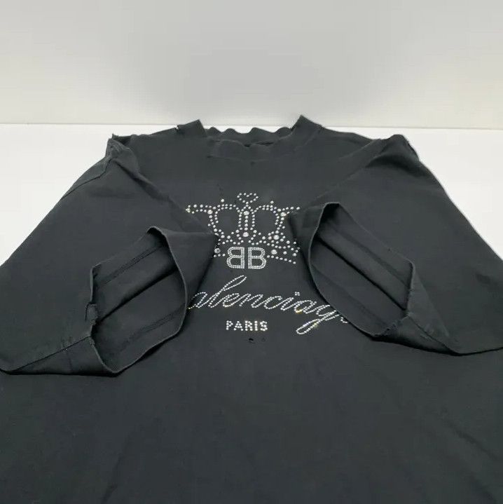 Balenciaga Balenciaga Black Crown Print Short Sleeve Tee Size US S / EU 44-46 / 1 - 11 Thumbnail