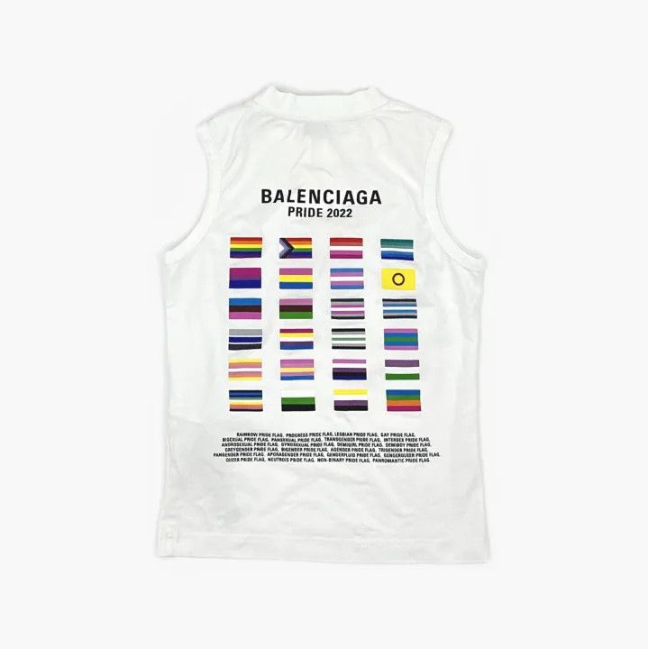 Balenciaga Balenciaga White Sleeveless Logo Muscle T-Shirt Size US XXS / EU 40 - 3 Thumbnail
