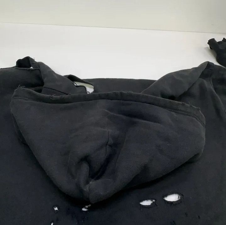 Balenciaga Balenciaga Distressed Black Hoodie for Men Size US XS / EU 42 / 0 - 8 Thumbnail