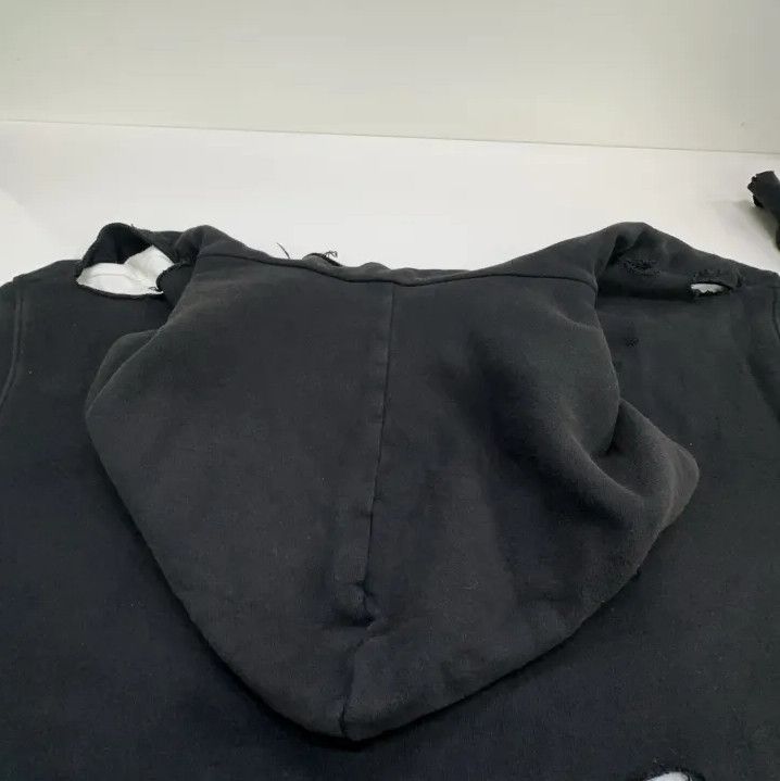 Balenciaga Balenciaga Distressed Black Hoodie for Men Size US XS / EU 42 / 0 - 7 Thumbnail
