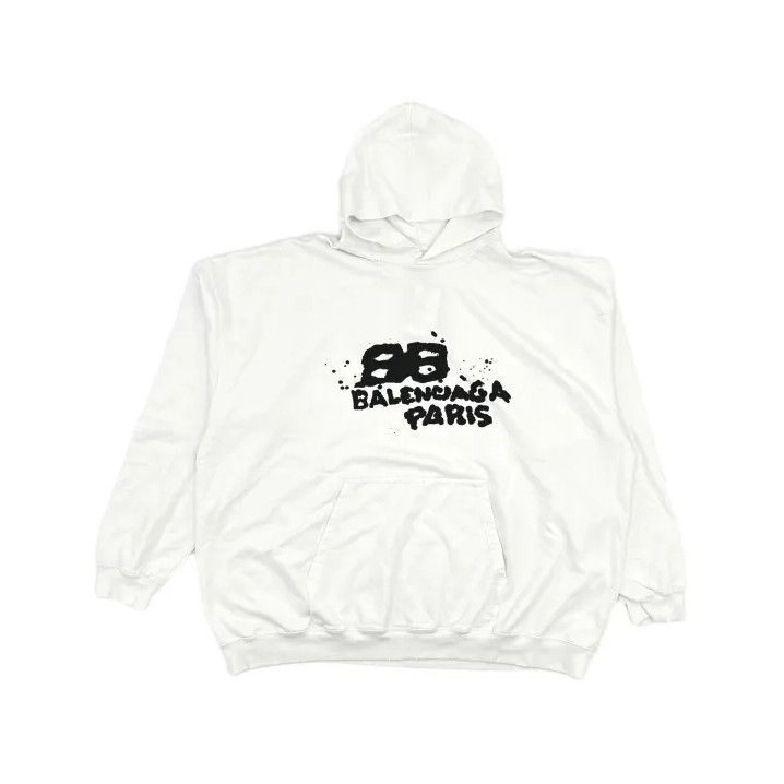 Balenciaga Balenciaga Hand Drawn Logo White Hoodie Size US S / EU 44-46 / 1 - 2 Thumbnail