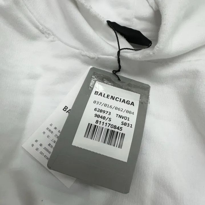 Balenciaga Balenciaga Hand Drawn Logo White Hoodie Size US S / EU 44-46 / 1 - 6 Thumbnail