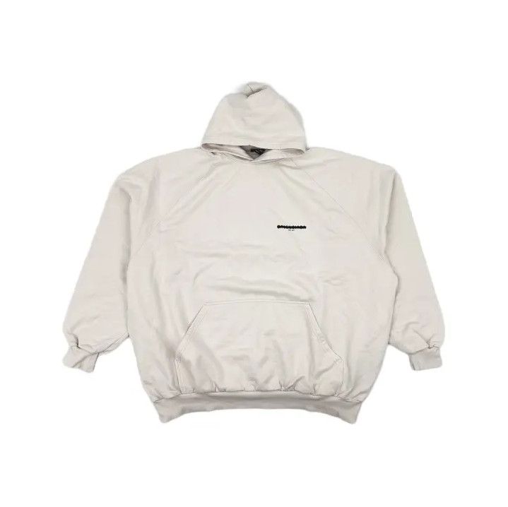 Balenciaga Balenciaga Logo Hoodie in Off-White Color Size US M / EU 48-50 / 2 - 2 Thumbnail