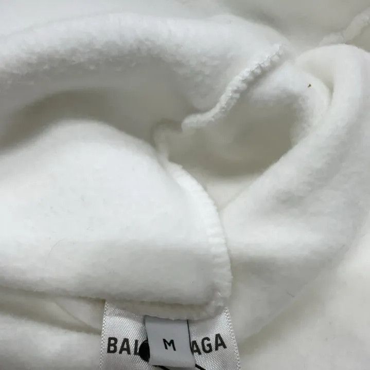 Balenciaga Balenciaga White Logo Hooded Sweatshirt Size US M / EU 48-50 / 2 - 6 Thumbnail