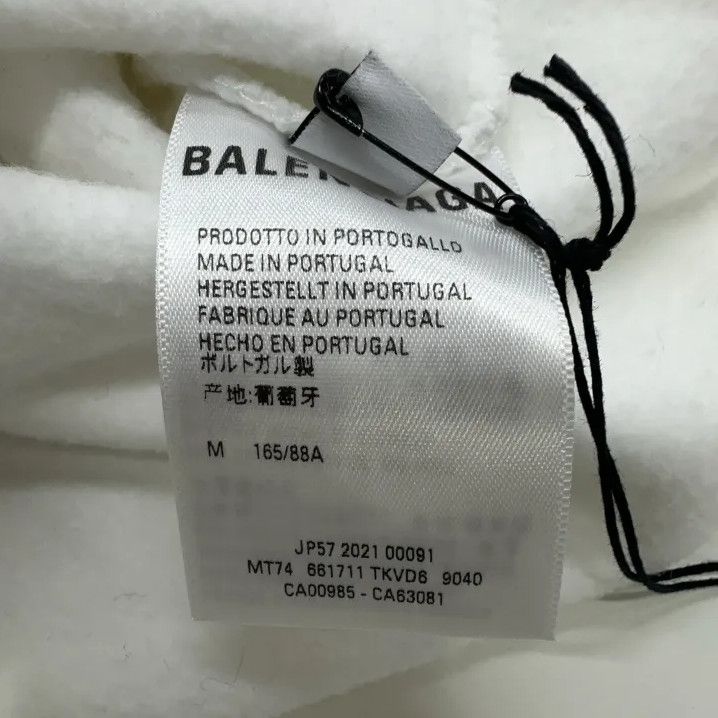 Balenciaga Balenciaga White Logo Hooded Sweatshirt Size US M / EU 48-50 / 2 - 5 Thumbnail