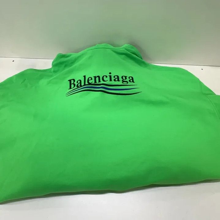 Balenciaga Balenciaga Logo Print Hooded Sweatshirt in Green Size US L / EU 52-54 / 3 - 12 Thumbnail