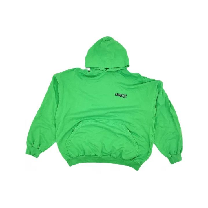 Balenciaga Balenciaga Logo Print Hooded Sweatshirt in Green Size US L / EU 52-54 / 3 - 2 Thumbnail