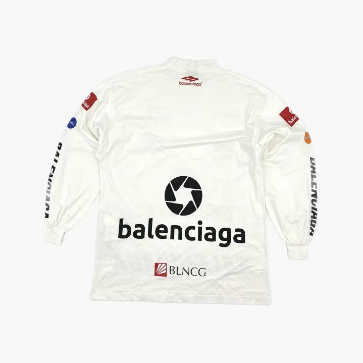 Balenciaga Balenciaga White Long Sleeve Graphic T-Shirt Size US M / EU 48-50 / 2 - 3 Thumbnail
