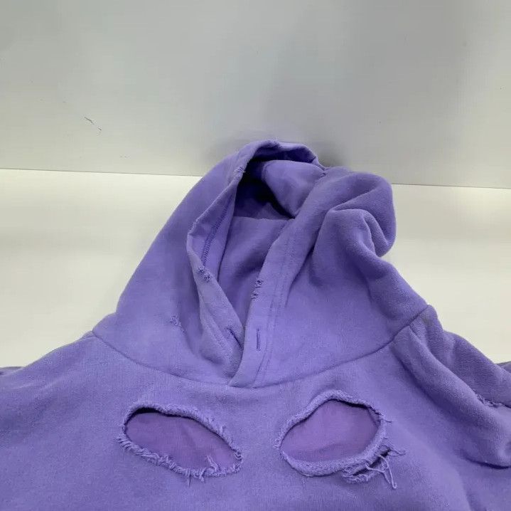 Balenciaga Balenciaga SS22 Distressed Purple Hoodie for Men Size US XS / EU 42 / 0 - 11 Thumbnail