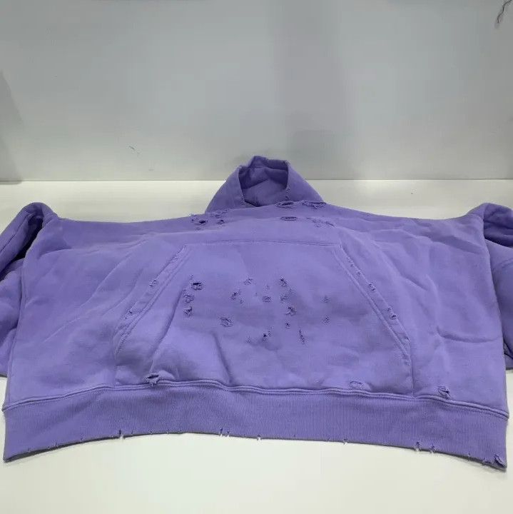 Balenciaga Balenciaga SS22 Distressed Purple Hoodie for Men Size US XS / EU 42 / 0 - 8 Thumbnail