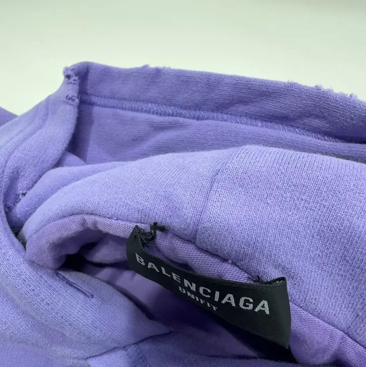 Balenciaga Balenciaga SS22 Distressed Purple Hoodie for Men Size US XS / EU 42 / 0 - 7 Thumbnail