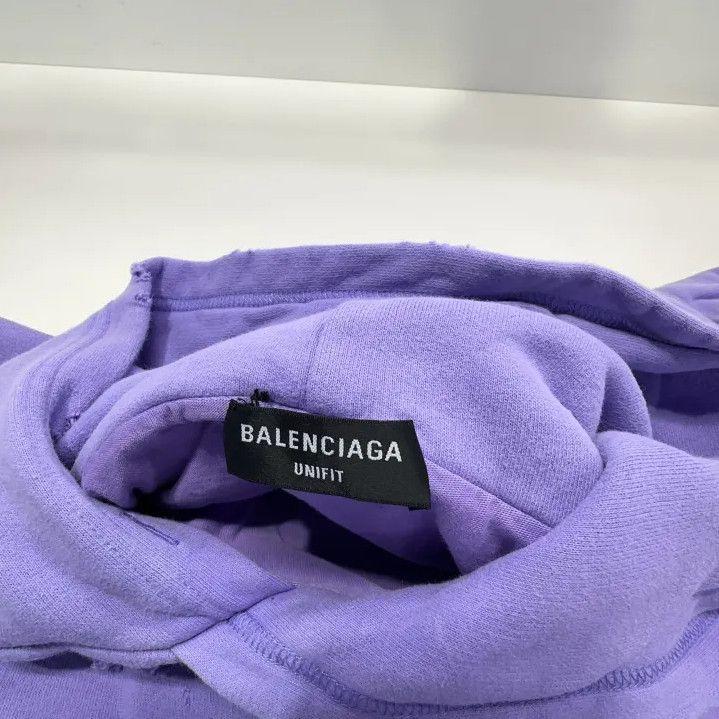 Balenciaga Balenciaga SS22 Distressed Purple Hoodie for Men Size US XS / EU 42 / 0 - 6 Thumbnail
