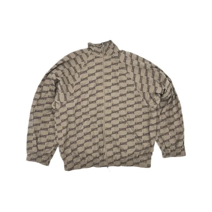 Balenciaga Balenciaga SS22 Logo Zip-Up Jacket in Brown Size US XXS / EU 40 - 2 Thumbnail