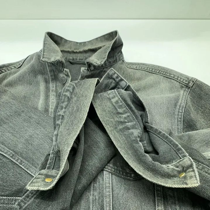 Balenciaga Balenciaga Logo Print Washed Denim Jacket Size US L / EU 52-54 / 3 - 9 Thumbnail