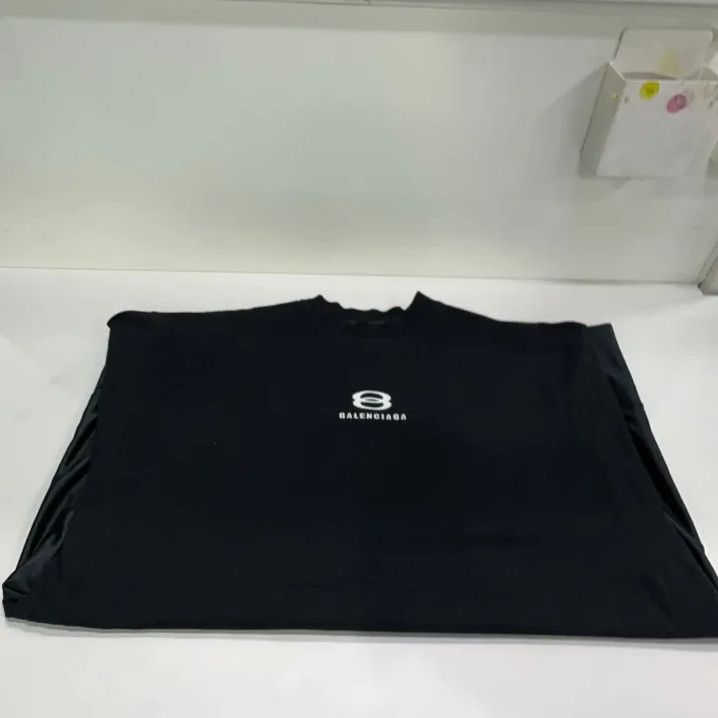 Balenciaga Balenciaga Black Logo Print Short Sleeve T-Shirt Size US M / EU 48-50 / 2 - 11 Thumbnail