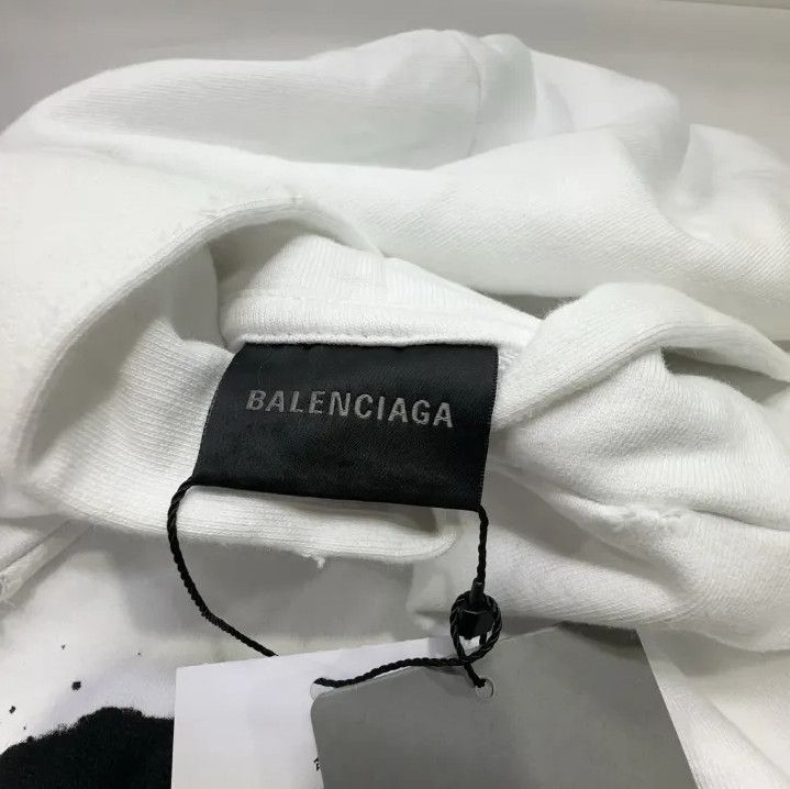 Balenciaga Balenciaga Hand Drawn Logo White Hoodie Size US M / EU 48-50 / 2 - 5 Thumbnail