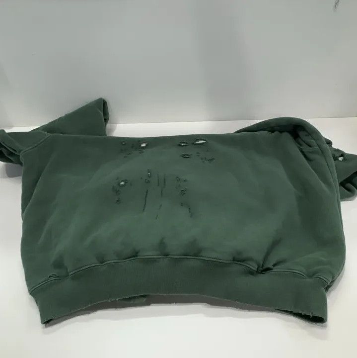 Balenciaga Balenciaga Destroyed Logo Print Hoodie in Green Size US XS / EU 42 / 0 - 17 Thumbnail