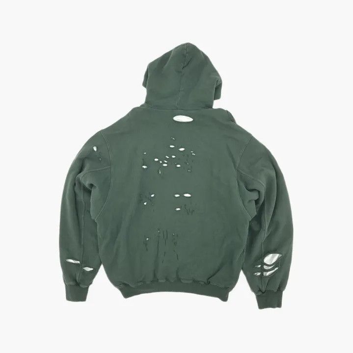 Balenciaga Balenciaga Destroyed Logo Print Hoodie in Green Size US XS / EU 42 / 0 - 3 Thumbnail