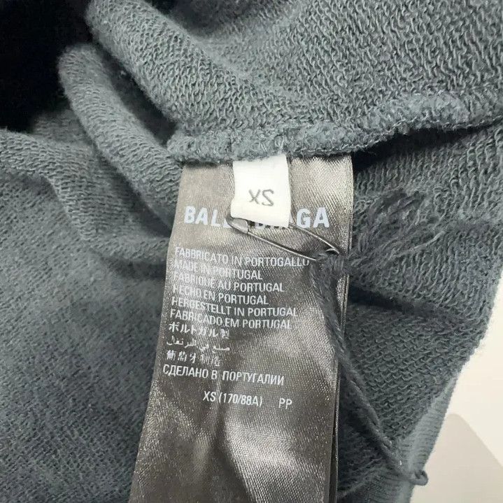 Balenciaga Balenciaga Black Logo Print Hooded Sweatshirt Size US XS / EU 42 / 0 - 5 Thumbnail