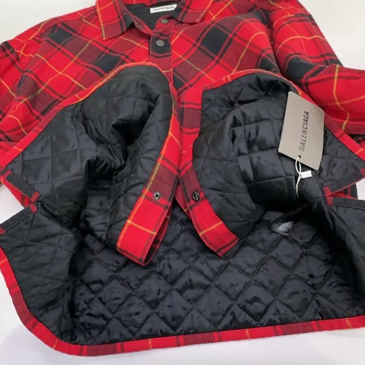 Balenciaga Balenciaga Red Plaid Cotton Jacket Size US S / EU 44-46 / 1 - 8 Thumbnail