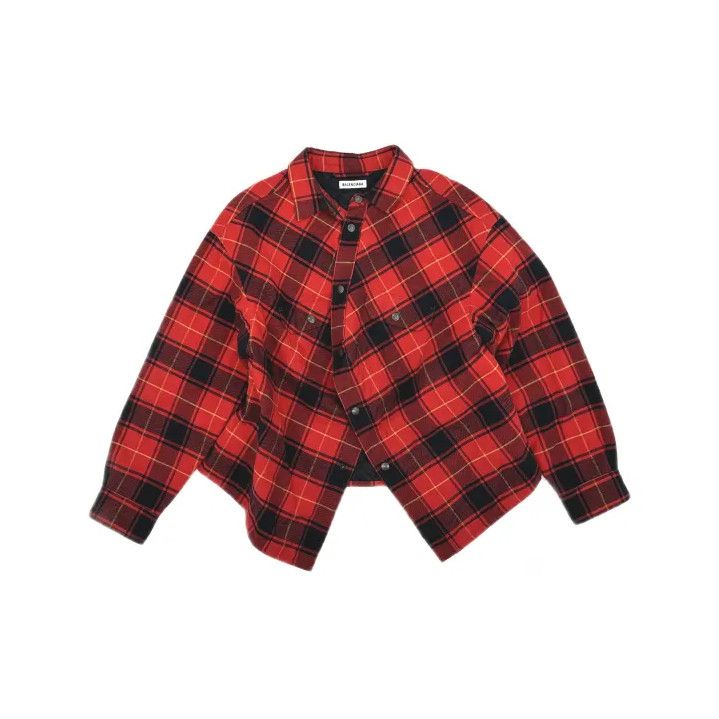 Balenciaga Balenciaga Red Plaid Cotton Jacket Size US S / EU 44-46 / 1 - 2 Thumbnail