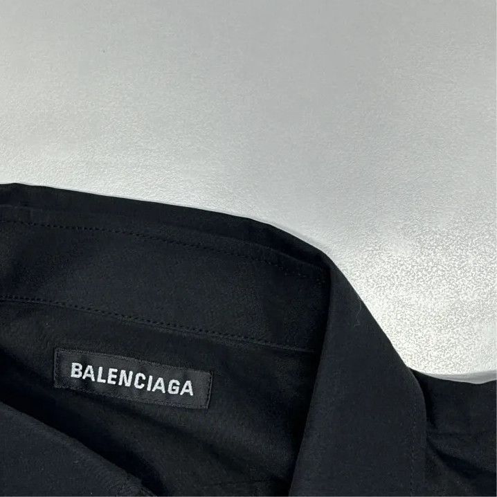 Balenciaga Balenciaga Black Logo Print Long Sleeve Shirt Size US M / EU 48-50 / 2 - 2 Thumbnail