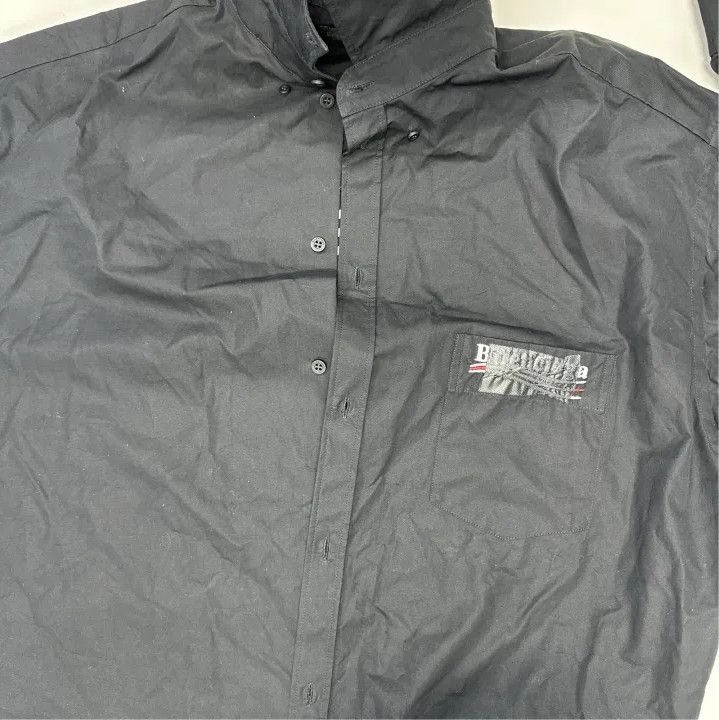 Balenciaga Balenciaga Black Long Sleeve Button-Up Shirt Size US M / EU 48-50 / 2 - 7 Thumbnail