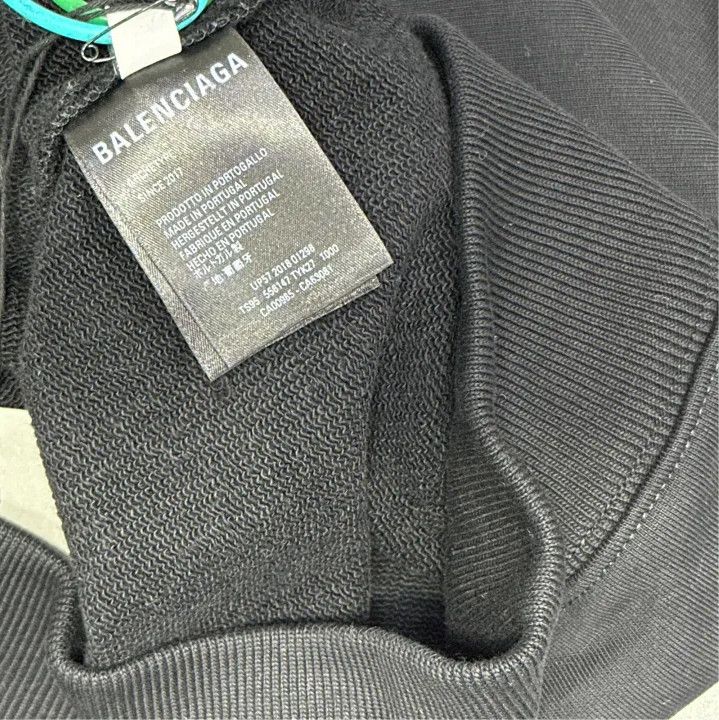 Balenciaga Balenciaga Black Logo Print Long Sleeve Sweatshirt Size US XS / EU 42 / 0 - 5 Thumbnail