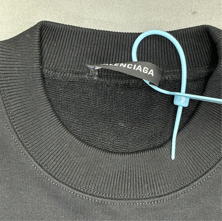 Balenciaga Balenciaga Black Logo Print Long Sleeve Sweatshirt Size US XS / EU 42 / 0 - 2 Thumbnail