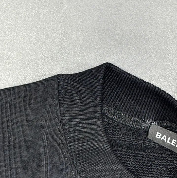 Balenciaga Balenciaga Black Logo Print Long Sleeve Sweatshirt Size US XS / EU 42 / 0 - 7 Thumbnail