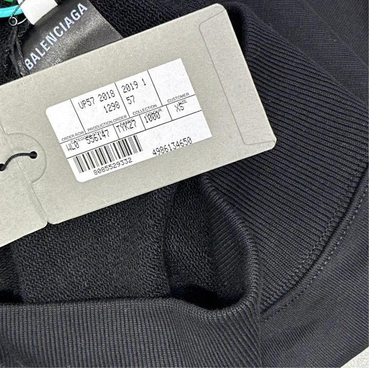 Balenciaga Balenciaga Black Logo Print Long Sleeve Sweatshirt Size US XS / EU 42 / 0 - 6 Thumbnail