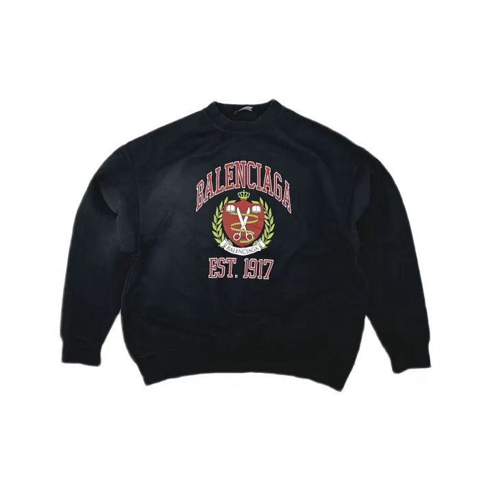 Balenciaga Balenciaga Logo Print Crewneck Sweatshirt for Men Size US M / EU 48-50 / 2 - 2 Thumbnail