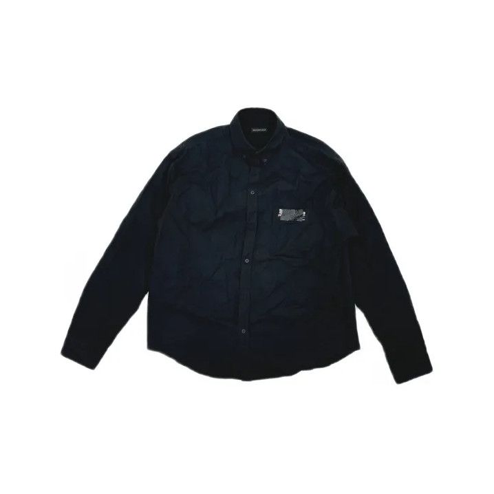 Balenciaga Balenciaga Black Long Sleeve Button-Up Shirt Size US M / EU 48-50 / 2 - 2 Thumbnail
